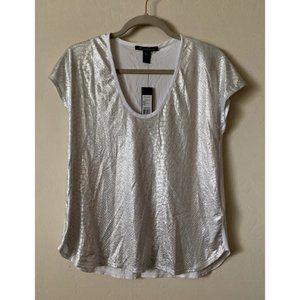 Women Top Short Sleeves Size XS Color White